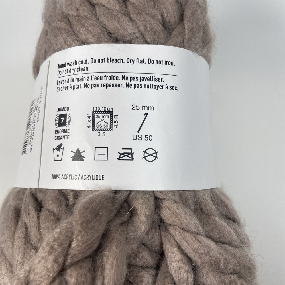 Loops & Threads Chunky Grande Big Yarn Neutral Oatmeal Natural 10.5oz 32 yds - Picture 4 of 6
